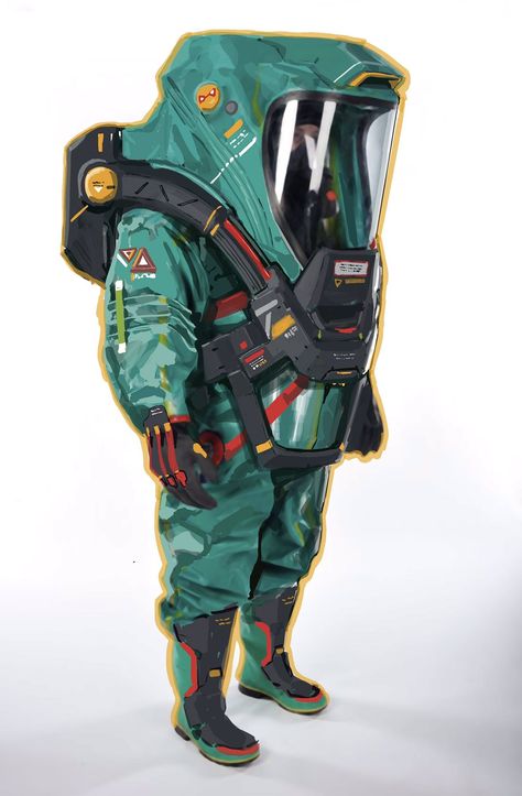 ArtStation - va. Hazmat Suit Concept Art, Utility Outfit, Graffiti Pictures, Hazmat Suit, Spaceship Art, Aesthetic Japan, Space Suit, Character Design Animation, Armor Concept