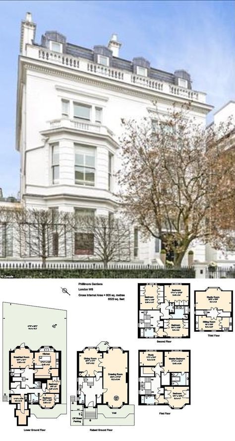 Mansion Plans, London Mansion, Educational Architecture, Regency House, Townhouse Exterior, Expensive Homes, 3d Floor Plans, London Houses, Modern Floor Plans