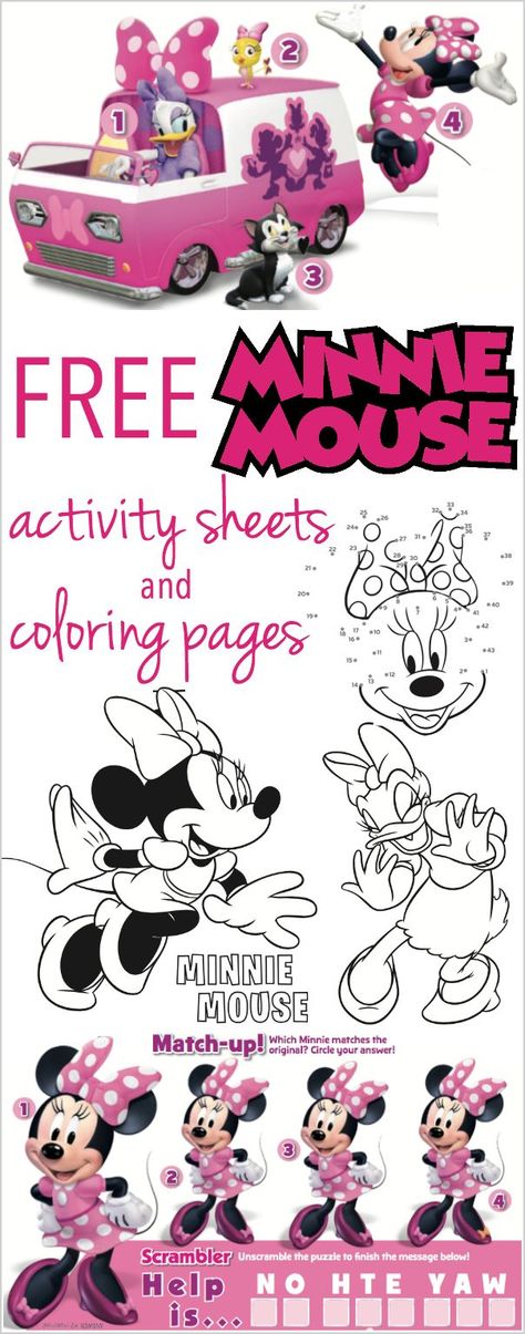 Free Printable Minnie Mouse, Minnie Mouse Games, Mouse Coloring Pages, Minnie Mouse Printables, Toddler Party Games, Minnie Mouse Coloring Pages, Disney Activities, Twodles Birthday, Minnie Mouse Birthday Party Decorations