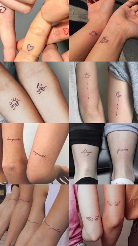 Secret Tattoo Ideas For Couples, Pair Tattoos Friends Aesthetic, All We Need Is Love Tattoo, Matching Henna, 44 Tattoo, Hand Tattoo Images, Pair Tattoos, Secret Tattoo, Tattoo Design For Hand