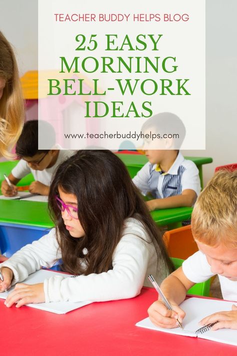 Are you searching for morning bell-work ideas? Here are 25 that are simple to incorporate at various grade-levels. Your Teacher Buddy gives examples of each one. Save to read later! Bellwork Ideas Elementary, Bell Ringers For Elementary, Bell Work Ideas, Tips For Teachers, Bell Work, Classroom Routines, Easy Morning, Student Achievement, Classroom Behavior