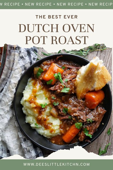 Pot roast and bread Beef Shoulder Roast Dutch Oven, Beef Chuck Boneless Roast Recipes, Dutch Oven Pot Roast Recipes Without Wine, Beef Roast Dutch Oven Recipes, Chuck Roast In Dutch Oven Recipe, Dutch Oven Roast Recipes, Pot Roast Recipes Dutch Oven, Beef Pot Roast Dutch Oven, Boneless Beef Chuck Center Roast