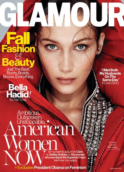 Balenciaga Has an Early Lead on the Fall Cover Credits - Fashionista Bella Hadid Fall, Glamour Magazine Cover, Lineisy Montero, Magazine Vogue, Sporty Looks, Fashion Magazine Cover, Bella Hadid Style, Alicia Vikander, Glamour Magazine