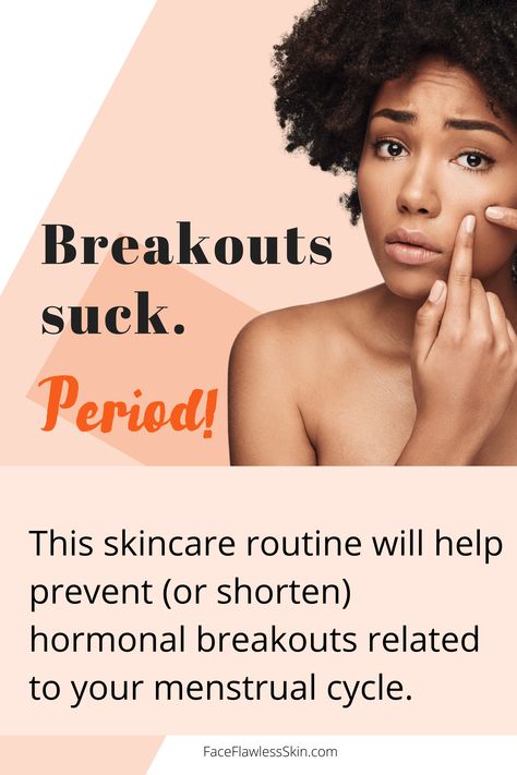 Skincare Routine to Help Stop Monthly Period Breakouts Period Breakouts, Period Pimples, How To Stop Period, Pimple Solution, Monthly Cycle, Hormonal Breakouts, Skincare Advice, Pimples Remedies, Facial Routines