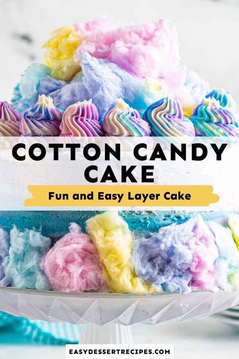 Cotton Candy Cake Design, Cotton Candy Poke Cake, Cotton Candy Birthday Theme, Cotton Candy Flavored Cake, Cotton Candy Pound Cake, Fun Cake Flavor Combinations, Cotton Candy Cake Ideas, Cotton Candy Dessert Ideas, Cotton Candy Cake Recipe