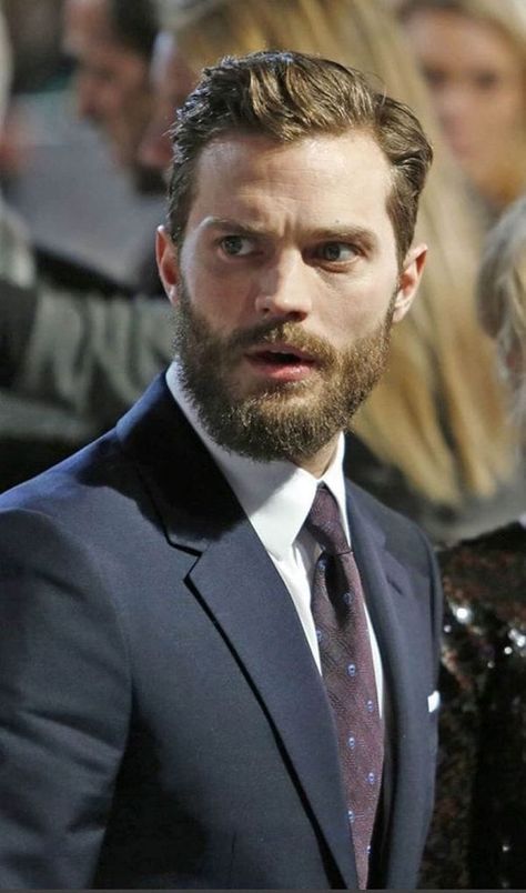 Jamie dornan Moustache Style, Christian Grey Jamie Dornan, Jaime Dornan, Great Beards, Men Stylish Dress, Christian Grey, Mein Style, Long Hair Styles Men, Hair And Beard Styles