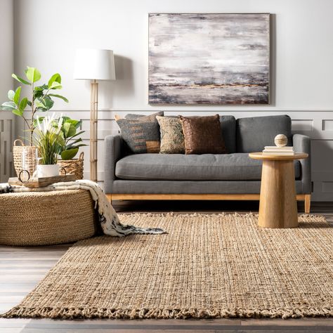 Discover the timeless beauty of artisanal techniques and unparalleled craftsmanship in our 100% jute handmade rug. Crafted with natural and eco-friendly materials, it perfectly complements an Earth-inspired lifestyle while remaining durable. Jute Rug Living Room, Jute Area Rug, Grey Couches, Jute Area Rugs, Farmhouse Interior, Plant Fibres, Rugs Usa, Living Room Area Rugs, Rug Natural