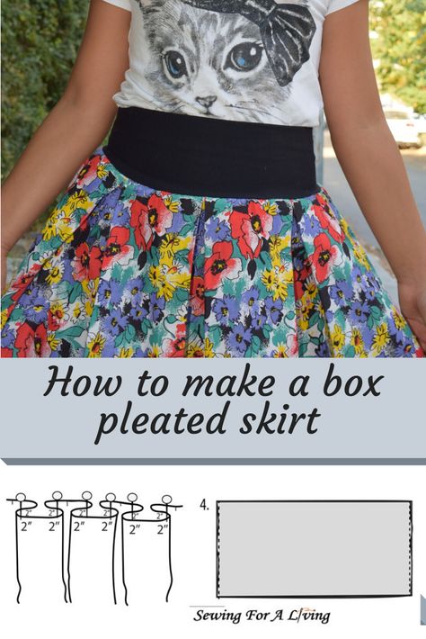 Box Pleated Skirt, How To Make Skirt, Skirt Sewing, Box Pleat Skirt, Skirt Patterns Sewing, Sewing Skirts, Old T Shirts, Upcycled Denim, I Love Makeup