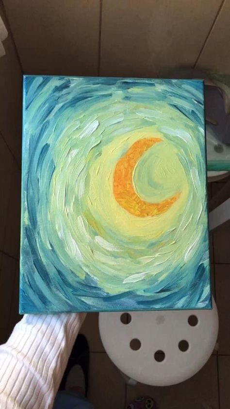 Arte Van Gogh, Simple Canvas Paintings, Cute Canvas Paintings, Canvas Painting Designs, Small Canvas Art, Arte Inspo, Arte Sketchbook, Nature Art Painting, Diy Canvas Art Painting