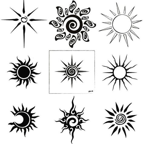 Artistic Sun Tattoo, Cute Spiritual Tattoos, Creative Sun Tattoo, Sun And Moon Tattoos, Stammestattoo Designs, Tattoo Sonne, Tato Minimal, Sun Tattoo Designs, Sun Drawing