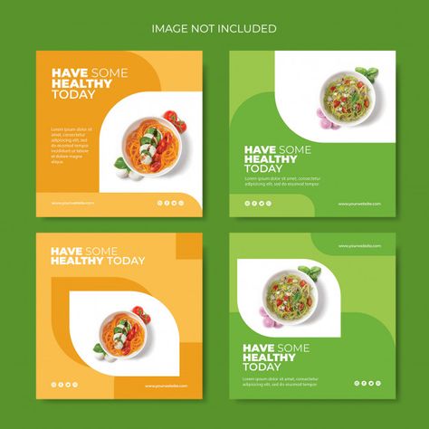 Healthy Food Instagram, Website Slider, Ads Social Media, Healthy And Unhealthy Food, Bio Food, Instagram Design Layout, Food Template, Brunch Restaurants, Desain Editorial