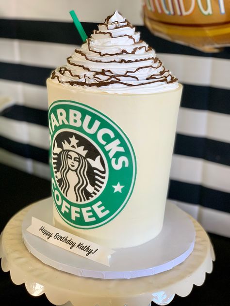 Starbucks Birthday Cake, Edible Picture Cake, Starbucks Birthday Party, Starbucks Party, Cupcake Favors, Starbucks Cake, Starbucks Birthday, Edible Cake Decorations, Spice Mix Recipes