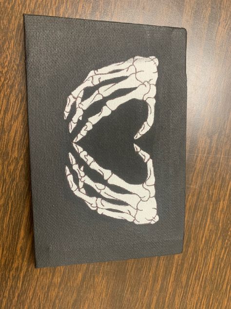 Skeletons In Love Painting, Hand Skeleton Painting, Skeleton Hand Painting Canvas, Painting Ideas On Canvas Skeleton, Skeleton Hand Drawing On Paper, Skeleton Painting Ideas, Skeleton Art Easy, Skeleton Painting Canvas, Painting Ideas Skeleton