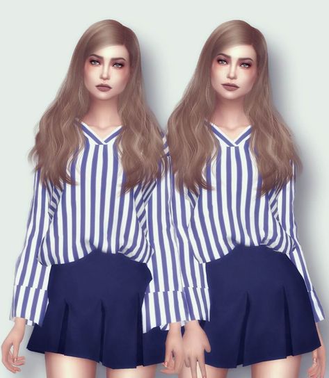 Instagram Makeup Looks, Outfits With Striped Shirts, Best Mods, Cc Finds, Sims 4 Cc, Sims 4 Mods, Sims Cc, Striped Blouse, Oversized Shirt