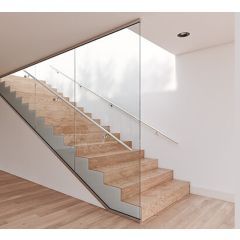 Glass Staircase Railing, Glass Stair, Glass Wall Systems, Frameless Glass Balustrade, Painted Brick Walls, Contemporary Stairs, Glass Balcony, Stair Wall, Glass Stairs