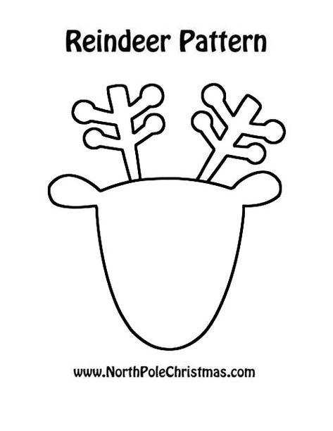 Christmas Reindeer Template - NorthPoleChristmas.com Reindeer Template, Reindeer Drawing, Bee Valentine, Reindeer Lights, Craft Stencils, Christmas Cutouts, Christmas Reindeer Decorations, A Coloring Page, Valentine Craft