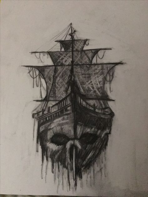 Sketch of the Flying Dutchman The Flying Dutchman Art, Flying Dutchman Aesthetic, Flying Dutchman Tattoo, 4runner Wrap, Flying Dutchman Ship, Pirate Themed Tattoos, Pirate Sleeve, Ghost Ship Art, Ghost Ships