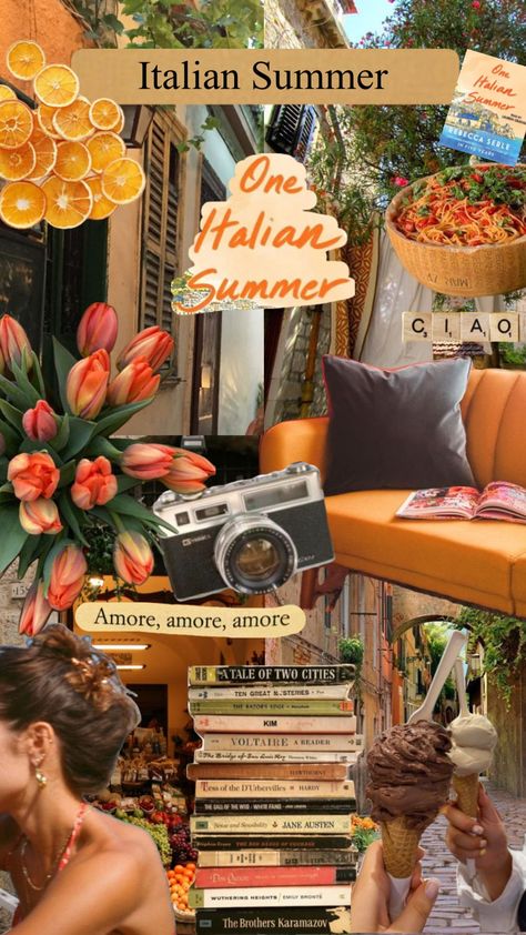 Summer In Italy Aesthetic, Italian Summer Aesthetic, Italy Trip Planning, Italy Vibes, Italian Aesthetic, Travel Collage, Italy Summer, Summer Books, Italy Aesthetic