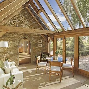 Conservatory Interiors, Timber Frame Extension, Oak Framed Extensions, Brick Extension, Orangery Extension, Conservatory Design, Riverside Cottage, Oak Framed Buildings, Hereford Cattle