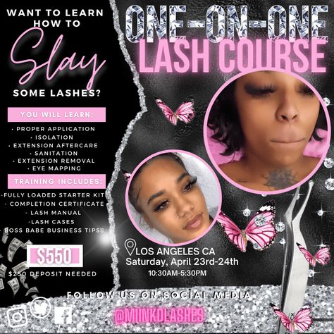 Copy of One-on-One Lash Extension Course Template Graphic Designer Ideas, Eye Lash Art, Lash Course, Course Template, Lash Extension Training, Lashes Extensions, Lash Packaging, Lash Business, Lash Tech