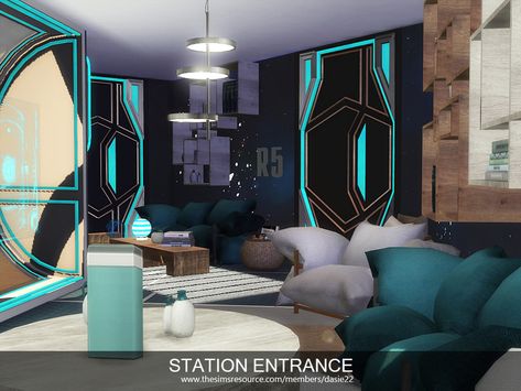 Sci Fi Kitchen, Sci Fi Furniture, Futuristic Living Room, Sci Fi Room, Taupe Bedroom, Tumblr Sims 4, Sleek Furniture, Futuristic Furniture, Sims 4 Downloads