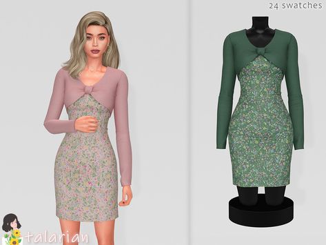 The Sims Resource - Emersyn bolero with dress Bolero With Dress, Houndstooth Outfit, Cc The Sims 4, Front Zipper Dress, Forest Dress, Bunny Dress, Sims Four, Sims 4 Clothing, The Sims4