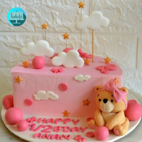 6 month cake | Half birthday cake | Teddy Bear Cake | Birthday cake for girl | Customized Cakes in Gurgaon Cake For 6 Month Baby Girl, 6 Months Birthday Cake For Girl, 6 Month Birthday Cake, Bday Cakes For Girls, 6 Month Birthday, Teddy Cake, Monthly Ideas, Teddy Cakes, Half Birthday Cakes