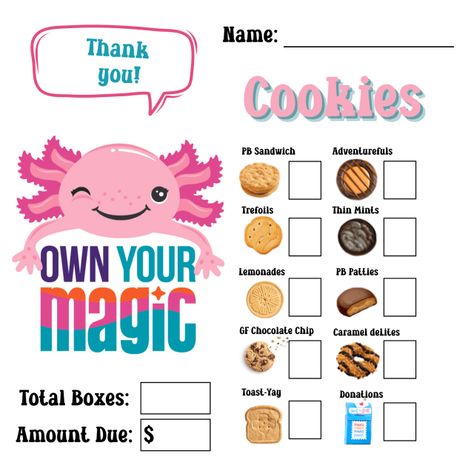 Girl Scout Cookies Axolotl, Girl Scout Axolotl, Axolotl Girl Scouts, Girl Scout Brownies Meetings, Girl Scout Songs, Girl Scout Mom, Cookie Booth, Brownie Badges, Girl Scout Cookie Sales