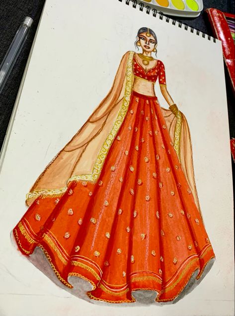 Traditional Wear Illustration Sketch, Traditional Wear Illustration, Symmetrical Pictures, Illustration Traditional, Illustration Collage, Fashion Illustration Collage, Fashion Figure, Fashion Figure Drawing, Fashion Illustration Sketches Dresses