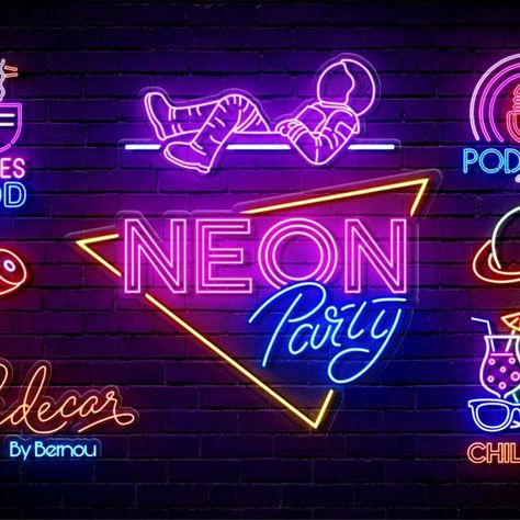 I will design 3 neon logo for you in just 8 hours Logo Neon, Party Logo, Neon Logo, Neon Design, Neon Party, Custom Neon Signs, Neon Sign, Logo Design Services, Print Design