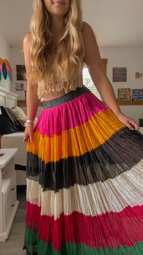 Colourful Skirt, Hippie Skirt, Colorful Skirts, Hippie Skirts, Cute Fits, Tie Dye Skirt, Tie Dye, Dye, Skirt