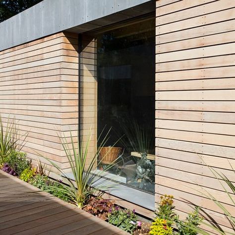 Western Red Cedar Cladding, Wood Cladding Exterior, Types Of Cladding, Rainscreen Cladding, Larch Cladding, Cedar Cladding, External Cladding, Cladding Materials, House Cladding