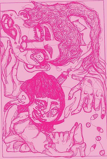 Pink Drawings, Pink Trippy, Pink Drawing, Bedroom Wall Collage, Posters For Room, Room Prints, Wall Art Wallpaper, Pink Posters, Blue Poster