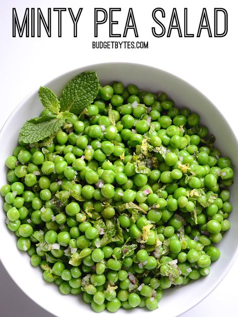 Like a breath of fresh air, mint makes these peas the perfect fresh side dish for summer. Minty Pea Salad - BudgetBytes.com Shallot Vinaigrette, Budget Bytes, Simple Bag, Pea Salad, Green Peas, Budget Friendly Recipes, Veggie Sides, Easy Vegetarian, Bean Recipes