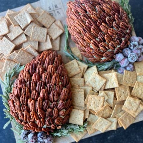 Pinecone Cheese Balls - A Place for Everyone Feta Dip With Honey, Whipped Feta Dip With Honey, Whipped Feta Dip, Holiday Cheese, Cranberry Cheese, Feta Dip, Whipped Feta, White Cheddar Cheese, Cheese Balls