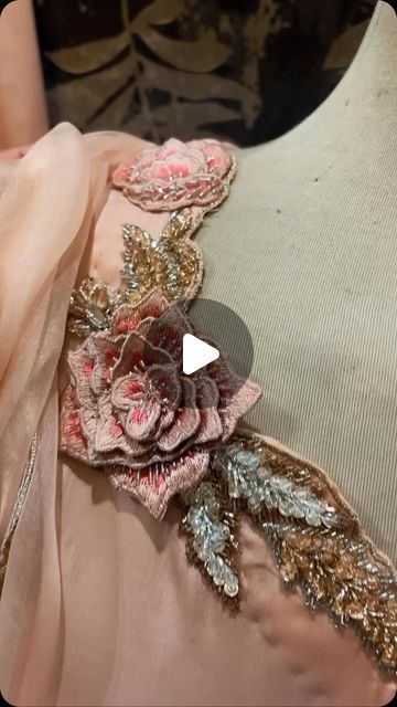 Sadia Faisal on Instagram: "“Bloom with elegance in this peach-colored short shirt, adorned with exquisite 3D hand-embellished flowers.”" Embellished Flowers, 3d Hand, Short Shirt, Color Shorts, Short Shirts, May 17, Embroidery, Beads, Flowers