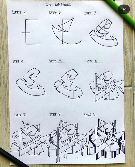 Wildstyle Graffiti Tutorial, How To Draw Graffiti Step By Step, Graffiti Style Art Design, Graffiti Lettering Alphabet Wildstyle, Wildstyle Graffiti Alphabet, Wildstyle Graffiti Sketch, Graff Alphabet, Graffiti Tutorial, Graffiti Tags