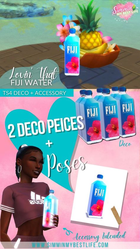 Deco Accessories, Sims Packs, Sims 4 Expansions, Sims 4 Teen, My Best Life, Sims 4 Cc Packs, Sims 4 Cc Furniture, Fiji Water, Belly Piercing