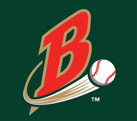 Buffalo Bisons Cap Logo (2004) - (Home) A red B with a baseball underneath on green Buffalo Bisons Baseball, Ps5 Cover, B Logo Design, Baseball Logo, Cap Logo, Sport Logo Design, Minor League Baseball, Baseball Design, Logo Baseball