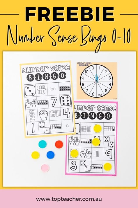 Practise number recognition and subitizing with our ‘Number Sense Bingo’ game. This resource contains 6 boards – perfect for small group during math groups. It could also be used individually. To play students spin the spinner and cover a representation on their board that matches. Students will be counting dice, tally marks, numerals, fingers and blocks. Subitizing Bingo Free, Bingo Math Games, Number Bingo Preschool 1-10 Free, Math Bingo First Grade, Bingo Numbers 1-75, Tally Marks, Number Recognition, Math Groups, Number Sense