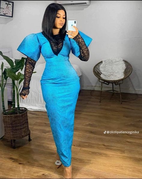 Ankara Long Gown Styles For Slim Ladies, Styles For Slim Ladies, Long Gown Styles, Nigerian Ankara, Ankara Blouse, Nigerian Fashion Ankara, Ankara Long Gown, Nigerian Dress, Ankara Short