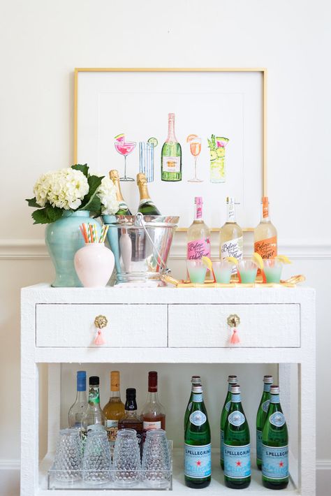 Full Service Portfolio — Lauren Haskell Designs Preppy Bar Cart, Decorating With Ginger Jars, Preppy Living Room, Bar Cart Ideas, Preppy Apartment, College Living Rooms, Fabric Bar, Evelyn Henson, Cart Ideas