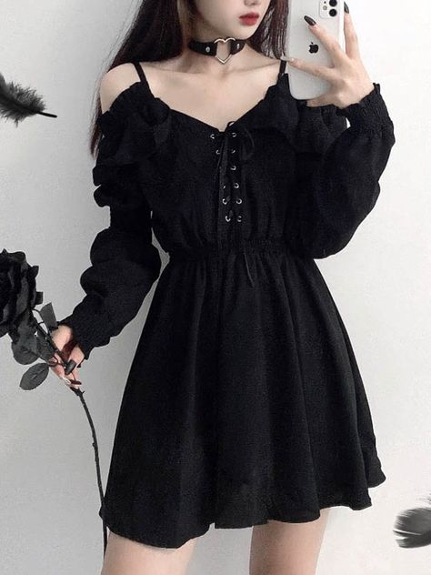 Awesome! Amazing! Our latest arrival. Large Size Gothic Women Black Mini Dress Sexy Off Shoulder High Waist Tunic Ladies Party Dress at €54.99. #Sexy #Fashion #Nice #Gothic #Goth #Streatwear #Dark #Black #Women #Female Sukienki Plus Size, Dark Dress, Gothic Clothes, Gothic Dress, Dress For Short Women, Dress Plus Size, Corset Dress, Gothic Fashion, Mini Black Dress