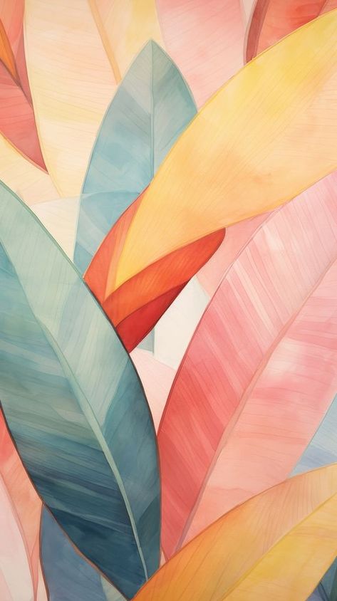 Tropical leaves abstract painting pattern. | free image by rawpixel.com / Chim Abstract Painting Pattern, Jewellery Poster, Palm Tree Watercolor, Colorful Fabric Patterns, Abstract Trees, Leaves Abstract, Tropical Painting, Tree Watercolor, Diy Canvas Wall Art