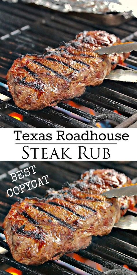 This is THE BEST Dry Steak Rub Recipe! It's an easy mix of spices and is perfect for grilling steak. #howtogrillsteak #steakdinnerideas #steakrecipes #steakseasoning #texasroadhouse #copycatrecipes Copycat Texas Roadhouse Steak, Best Steak Seasoning, Dry Rub For Steak, Steak Rub Recipe, Texas Roadhouse Steak, Copycat Texas Roadhouse, Steak Rub, Steak Dishes, Steak Rubs