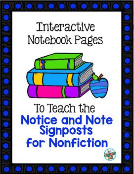 Interactive Notebook Pages for the Notice and Note Signpos Note Strategies, Middle School Teaching, Reading Nonfiction, Close Reading Strategies, Notice And Note, High School Reading, Reading Boards, 6th Grade Reading, Classroom Anchor Charts