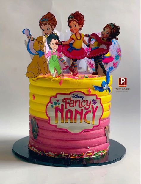 Fancy Nancy Cake Ideas, Fancy Nancy Birthday Cake, Fancy Nancy Cake, Fancy Nancy Birthday, Cake Fancy, 7th Birthday Cakes, Buttercream Flower, Buttercream Flower Cake, Barbie Cake