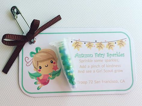 Autumn fairy swaps Fairy Swaps, Girl Scout Swaps, Gs Swaps, Customer Appreciation Gifts, Corn Bead, Harvest Festivals, Scout Swaps, Pet Spider, Fall Girl