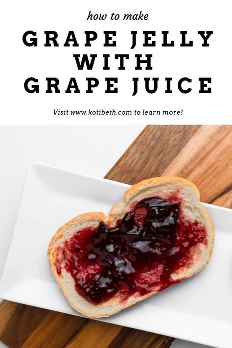 Grape Freezer Jelly, Freezer Grape Jelly Recipe, Red Grape Jelly Recipe, Grape Juice Jelly Recipe, Jelly Made From Bottled Juice, Grape Jelly From Bottled Juice, Small Batch Grape Jelly, Grape Jelly From Juice, Freezer Jelly