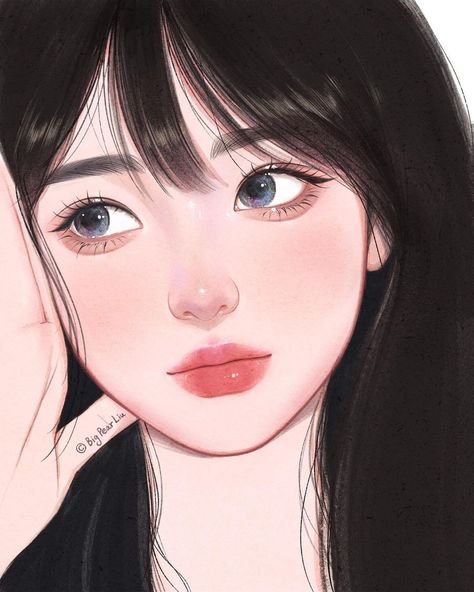 IG. bigpearliu Anime Lineart, Pencil Sketch Images, Illustration Art Girl, Mini Drawings, Girls Illustration, Dreamy Art, God Illustrations, Cute Art Styles, Book Art Drawings